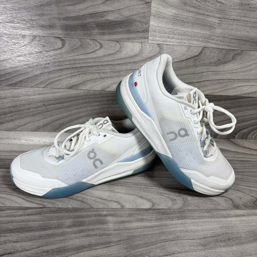 On Running The Roger Pro Women's 9.5 White Blue Tennis Court Shoes Sneakers